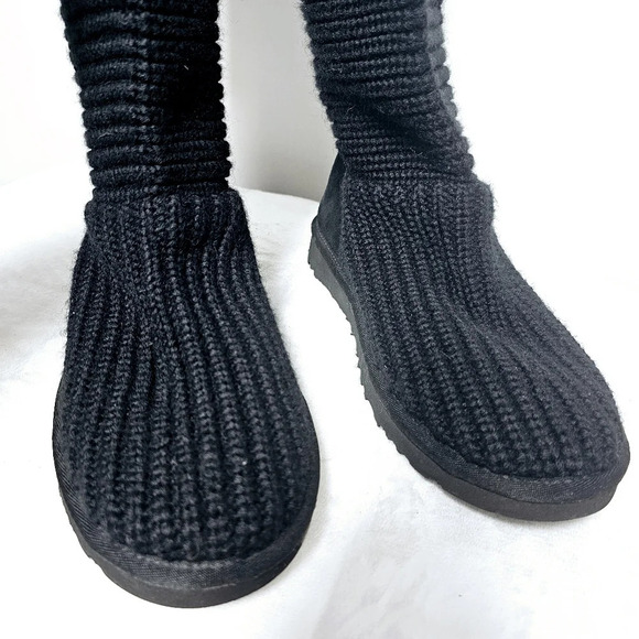 Ugg black Carly sweater tall boots 8 - Picture 10 of 16